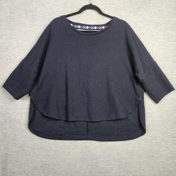 Deletta Tops - Deletta Anthropologie Sz L Side Snap Button Textured Knit Boxy Back Cutout Top